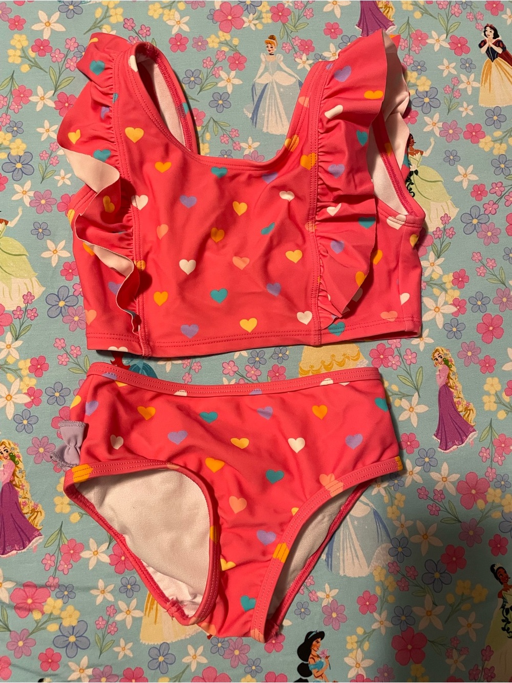 Ruffle Butts Waterfall Tankini in Colorful Hearts